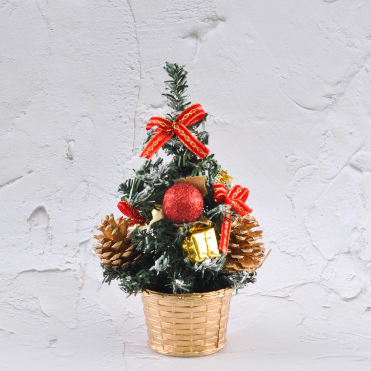 NEW 미니트리장식 - 22cm 레드 / 파티용품 크리스마스 테이블장식