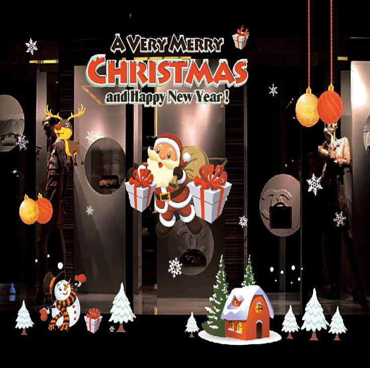 크리스마스 윈도우스티커 중 - 산타선물