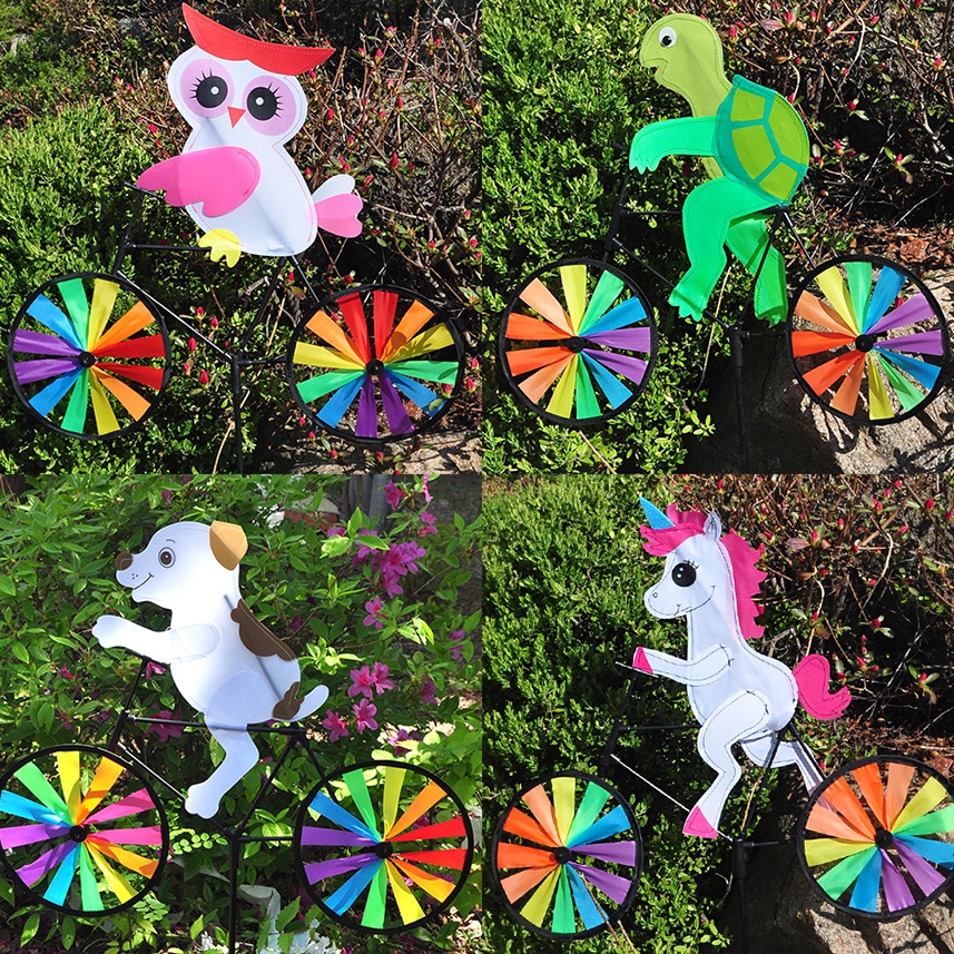 자전거타는 동물 정원용 바람개비 18종