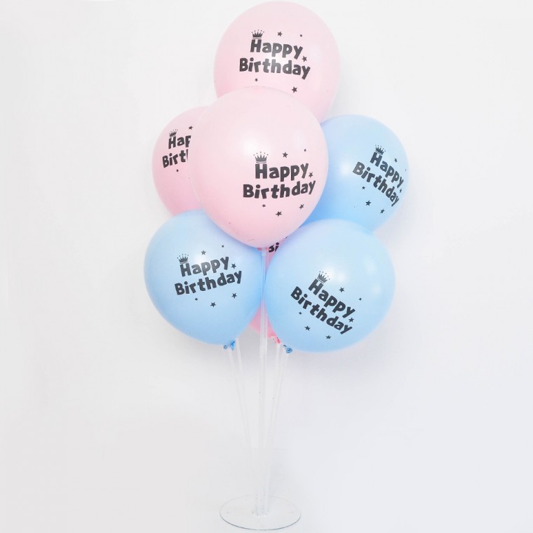 풍선꽂이장식세트70cm - 매트파스텔생일핑크앤블루 / 파티 풍선 장식 기념일 생일파티