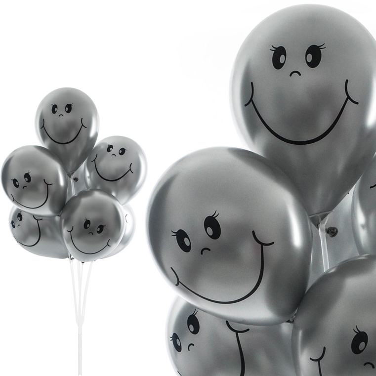 풍선꽂이장식세트 130cm 크롬스마일실버