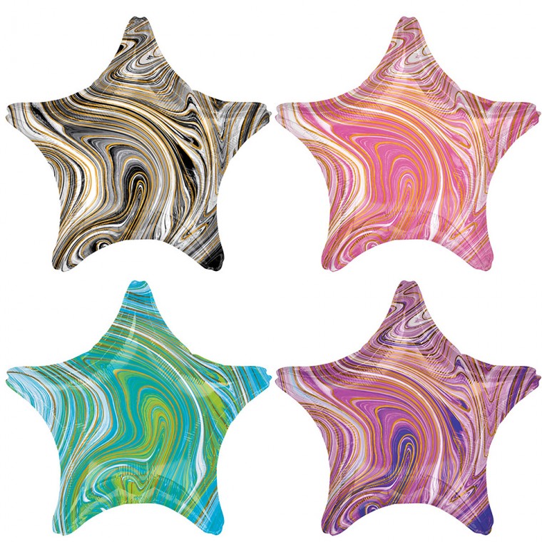 45cm 별 마블 은박 풍선