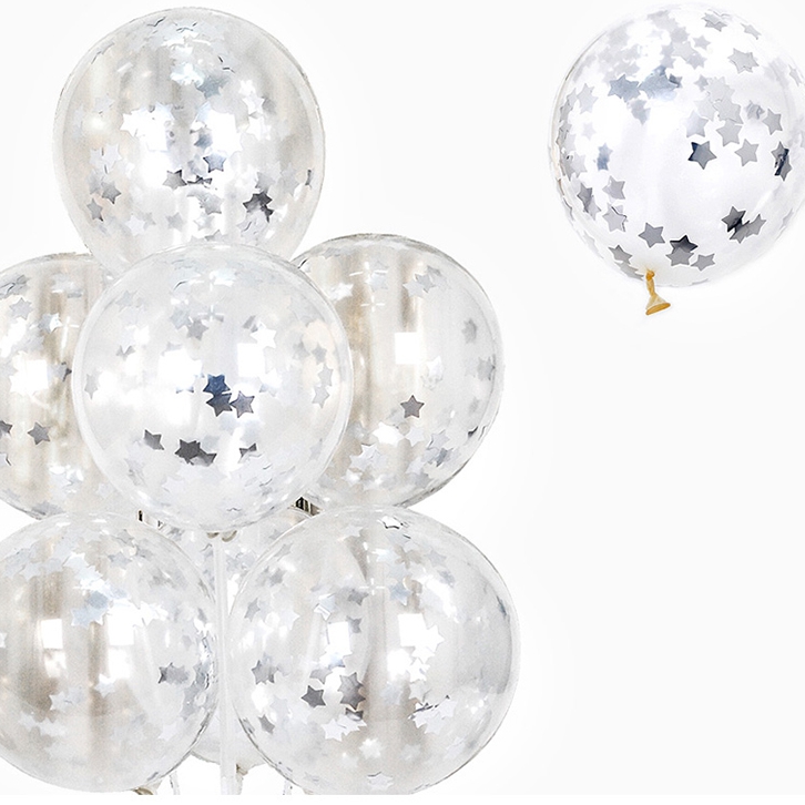 컨페티풍선 메탈스타실버 100개입