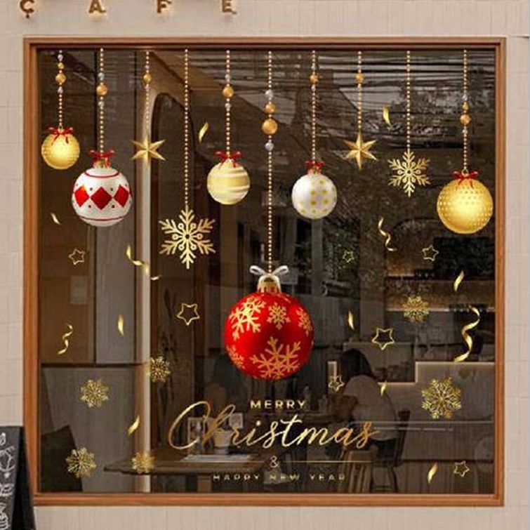 크리스마스 윈도우스티커 포인트볼