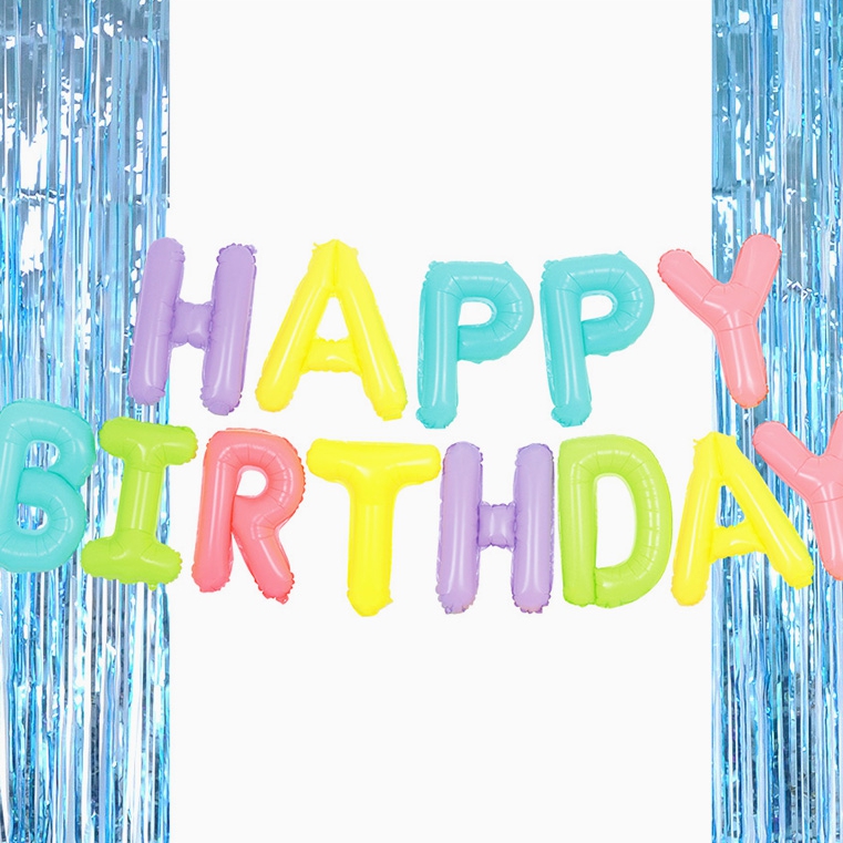은박풍선생일마카롱 커튼라이트블루세트