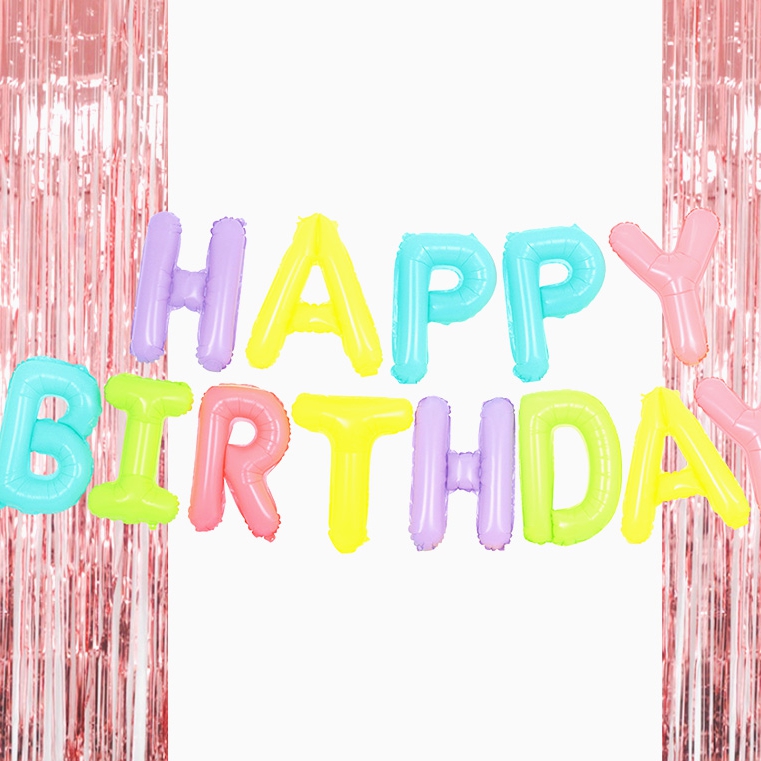 은박풍선생일마카롱 커튼로즈골드세트