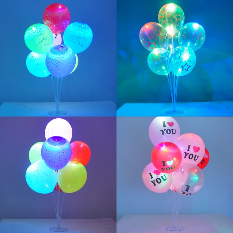 LED라이트풍선 8개입 풍선꽂이장식세트70cm