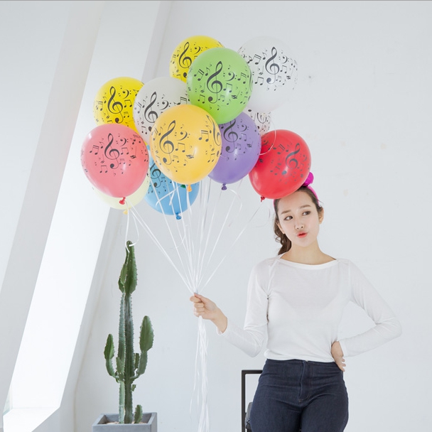 네오30cm 전체인쇄풍선 100개입 뮤직혼합 뮤직화이트