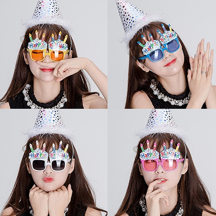 생일 컵케익안경