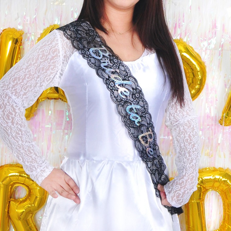 브라이드신부어깨띠 - 레이스블랙 / 파티 장식 소품