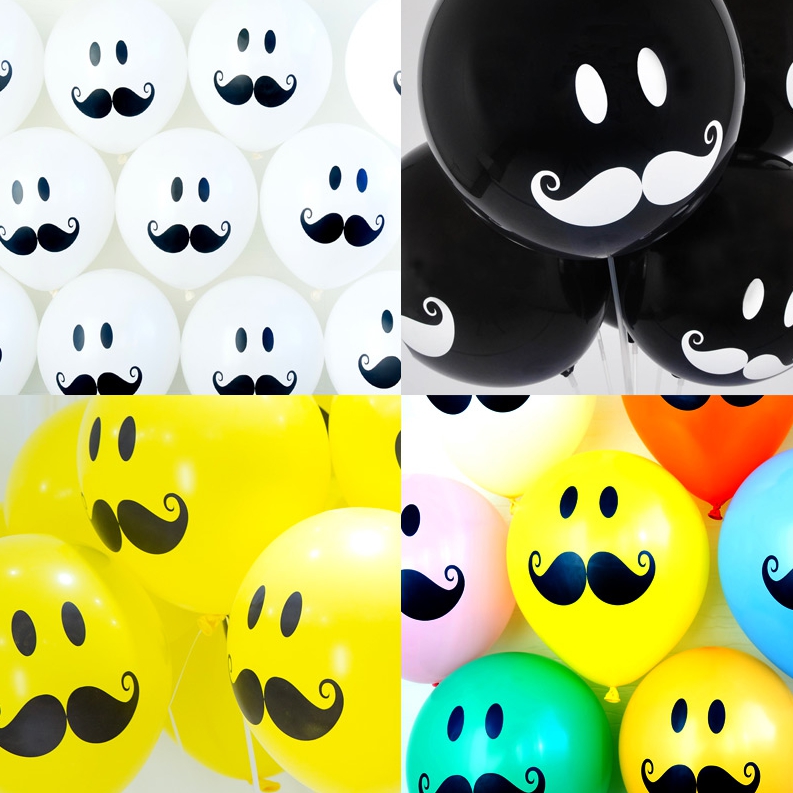 네오30cm 콧수염인쇄풍선 100개입