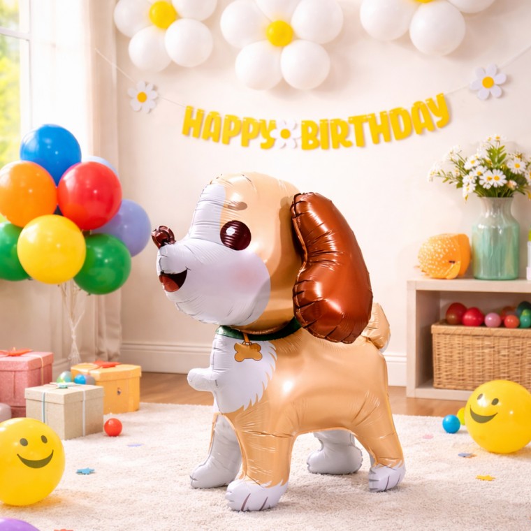강아지 입체동물은박풍선