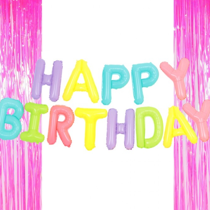 은박풍선생일마카롱 커튼오로라핑크세트
