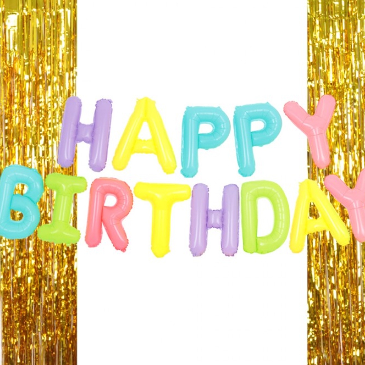 은박풍선생일마카롱 커튼골드세트