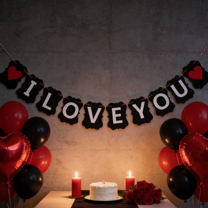 블랙페넌트 펠트아이러브유파티가랜드