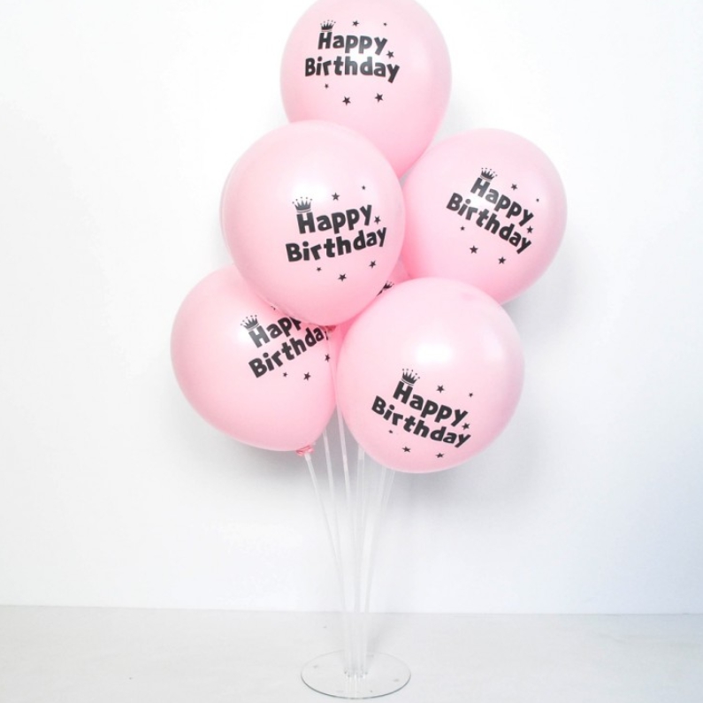 풍선꽂이장식세트70cm - 매트파스텔생일핑크 / 파티 풍선 장식 기념일 생일파티