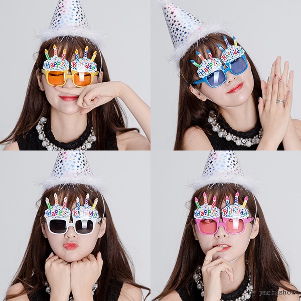 생일 컵케익 안경 / 파티 소품 기념일 축하 돌잔치 장식