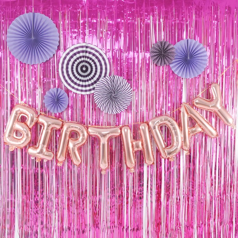 파티장식 은박수술커튼 - 푸치샤 / 생일 파티 장식 웨딩