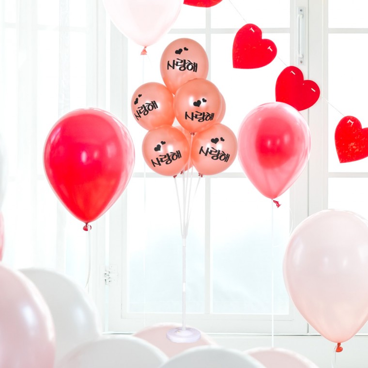 풍선꽂이장식세트130cm - 펄로즈골드사랑해 / 이벤트 파티 풍선 장식