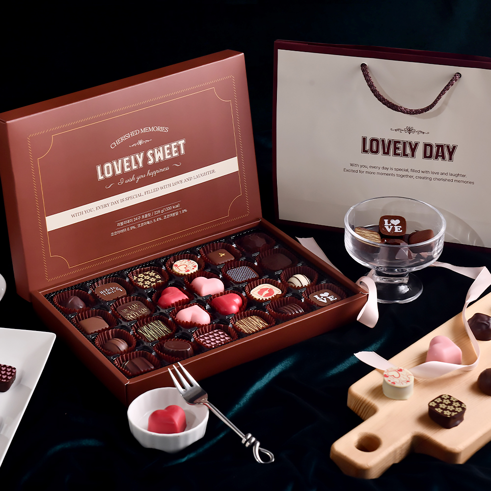 디유 수제 초콜릿 선물 세트 - 러블리데이 24구 (쇼핑백 증정)